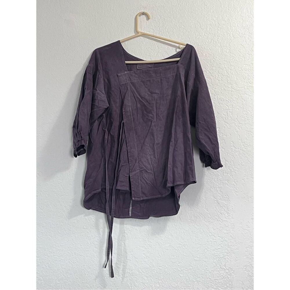 HACKWITH DESIGN HOUSE Top Tunic Pullover M L Lagenlook coastal grandma purple
